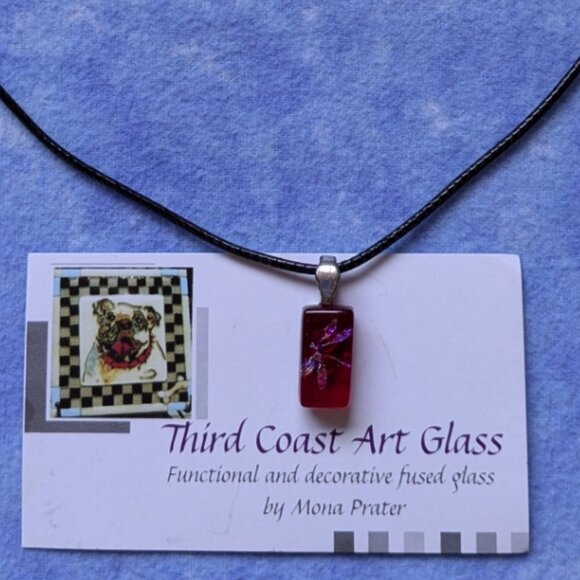 Art Glass dragonfly necklace - Picture 3 of 5